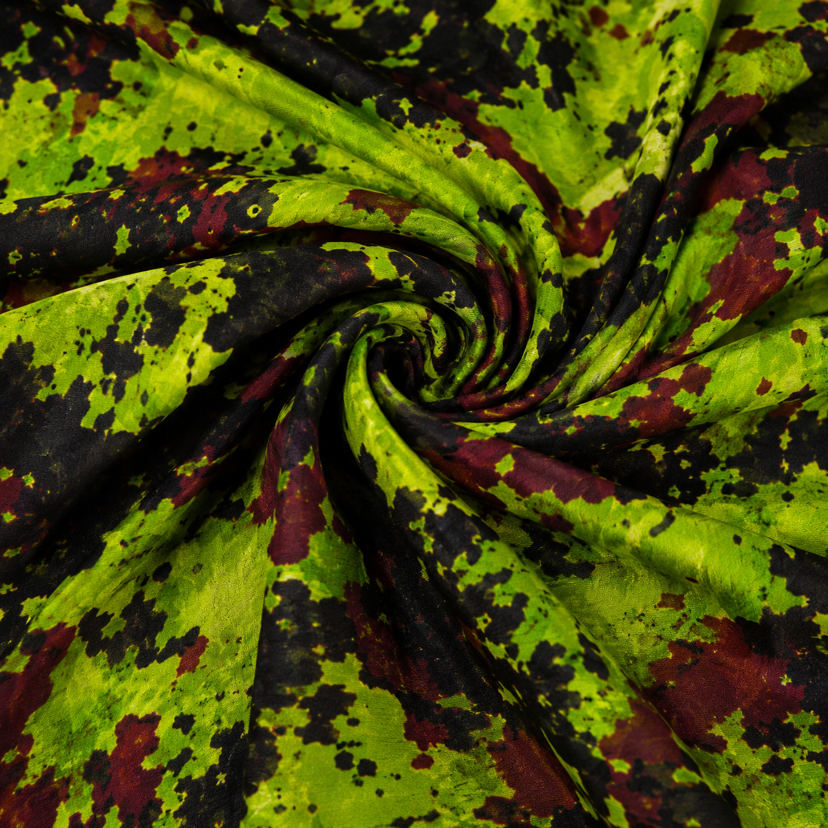 KAIOU Ayo Maxi Dress, Adire-inspired halter-neck maxi dress in lime green, black and burgundy — product image 3